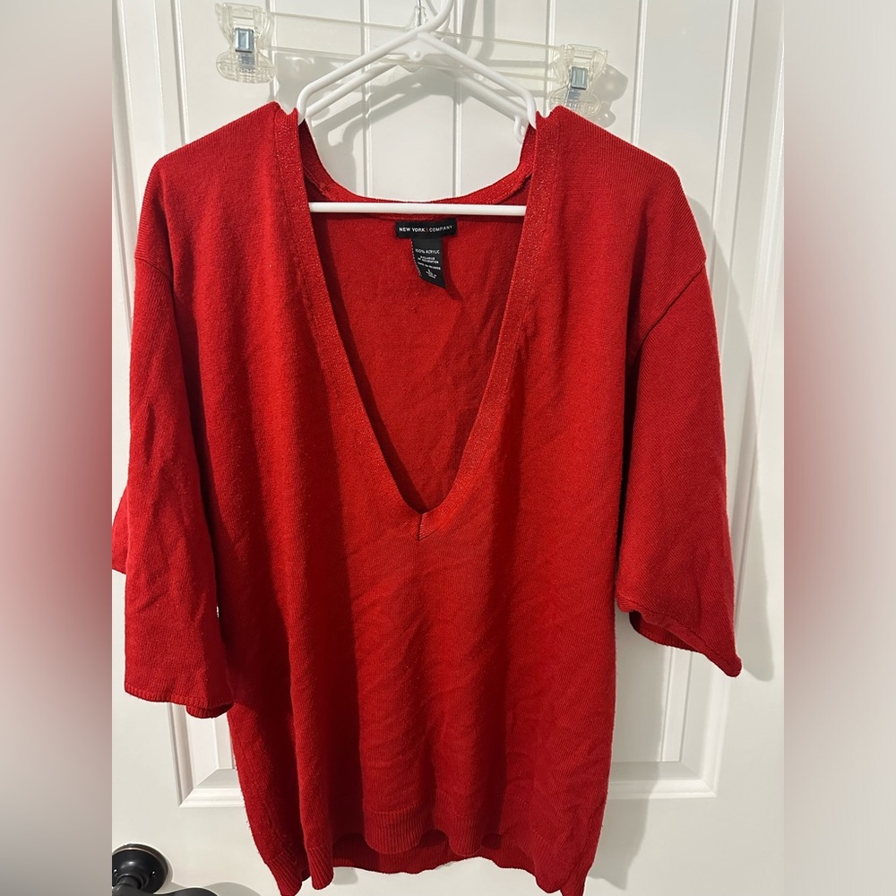 Red sweater top